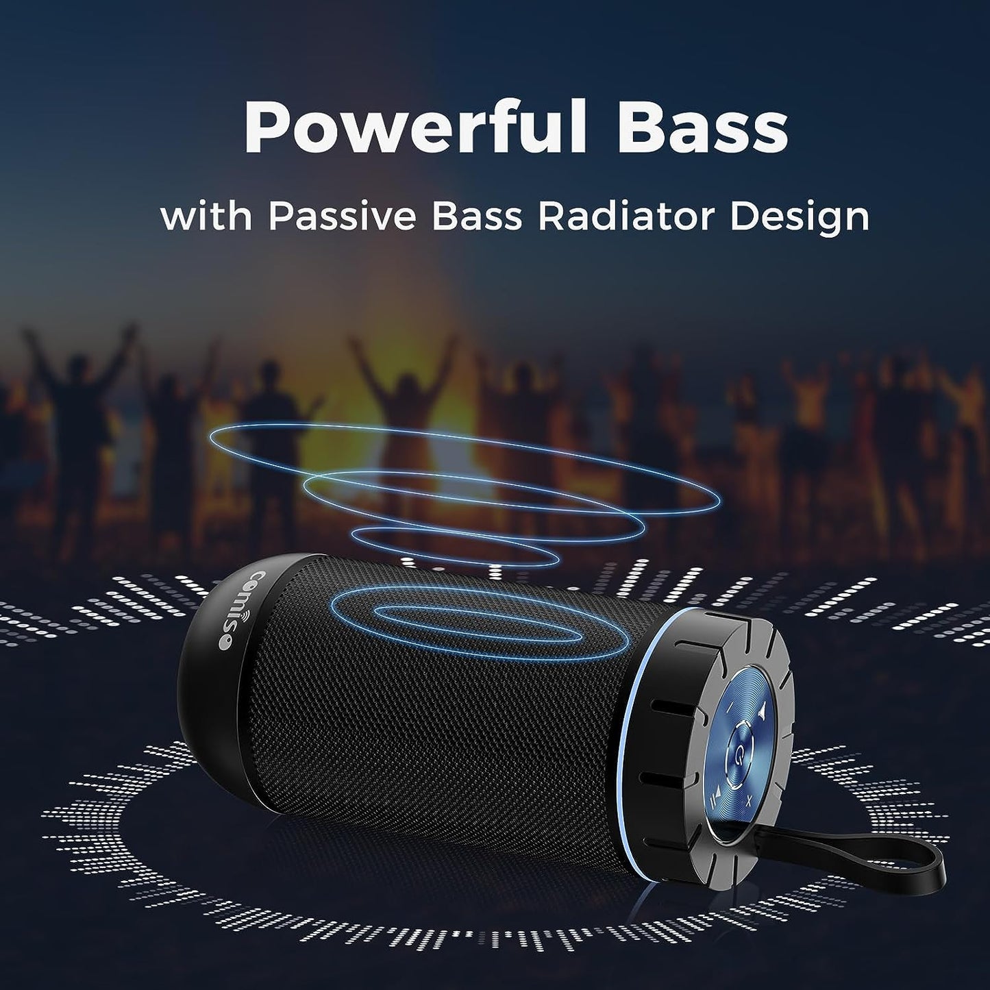 Bluetooth Speaker, IP65 Waterproof Portable Speaker with 360° HD Surround Sound, Punchy Bass, Wireless TWS Pairing, 24H Playtime, Wireless Speakers for Home/Outdoor/Camping/Beach, Birthday Gift