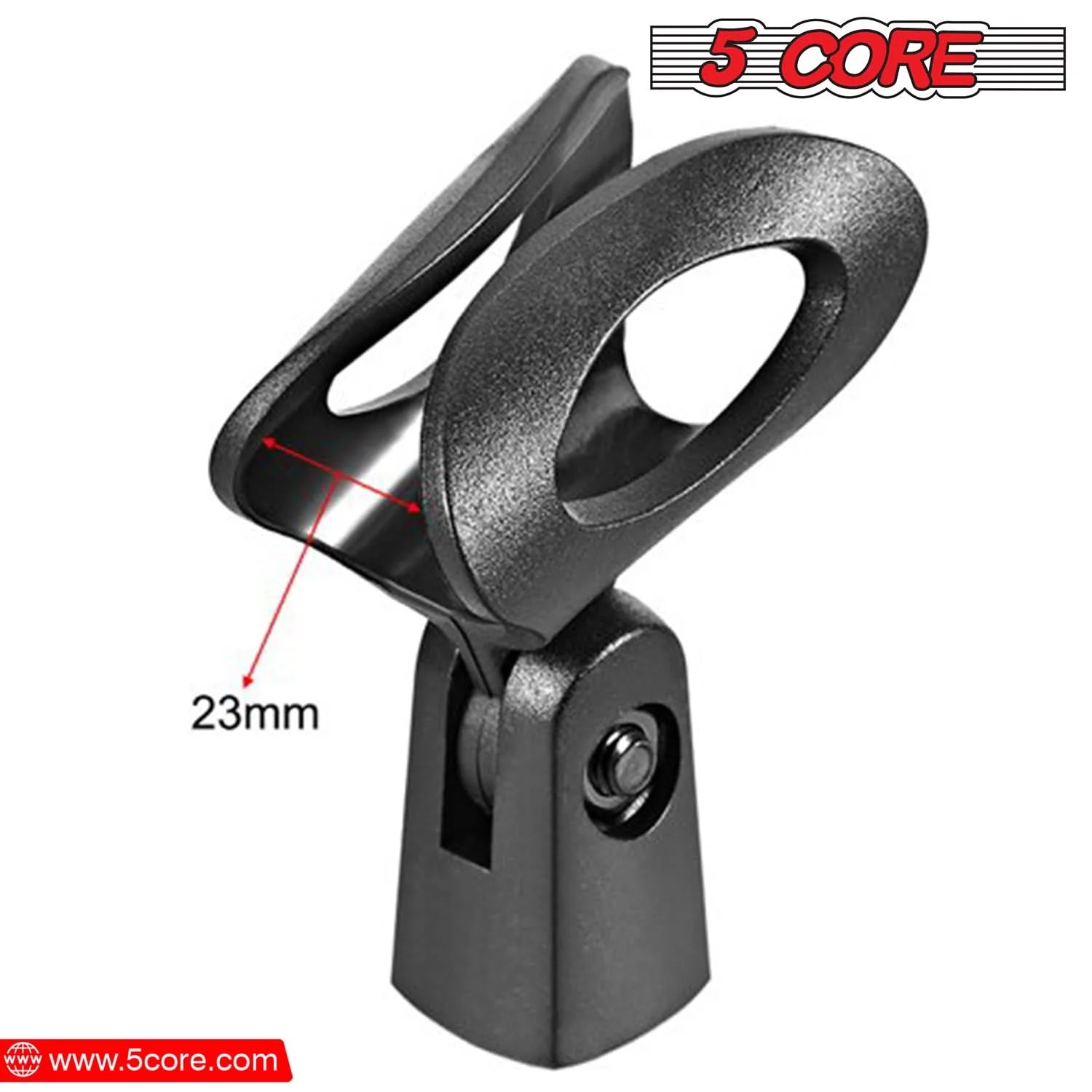 5 Core Microphone Clip Holder Set of 4 with Screw Adapters (5/8" to 3/8")